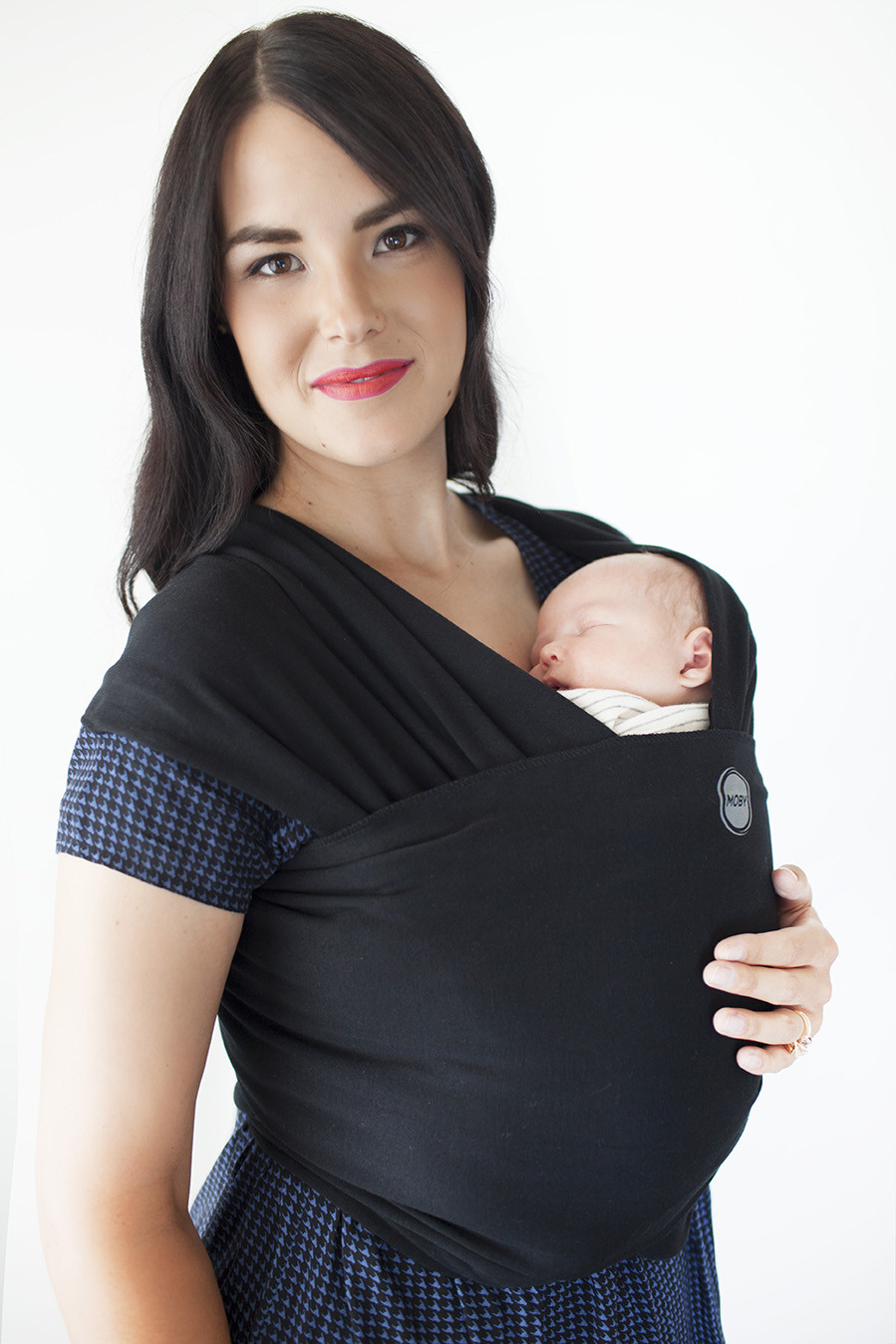 black moby wrap baby carrier