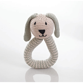 Organic Bunny Rattle Teal